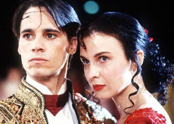 Paul Mercurio as Scott Hastings and Tara Morice as Fran in the 1992 film Strictly Ballroom.