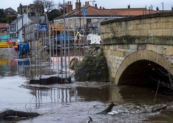 The river bridge in Tadcaster which collapsed at the height of last December's floods