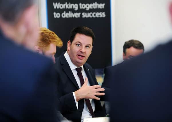 Roundtable event with Andrew Percy, Northern Powerhouse Minister at Barclays offices, Park Row, Leeds. 2nd December 2016.
Picture : Jonathan Gawthorpe
