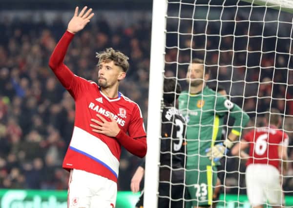 Middlesbrough's Gaston Ramirez celebrates scoring his side's goal in the Premier League win over Hull City (Picture: PA)