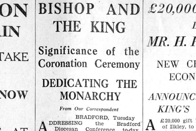 The Yorkshire Post's report of the sermon by the Bishop of Bradford, Alfred Blunt,  which started rumours of the abdication.