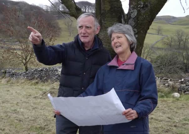 David Croll, a trustee at the Langcliffe Community Garden Charitable Trust who lost his allotment, and Pat Smelt, another former allotment holder, looking at the future plans for the garden.