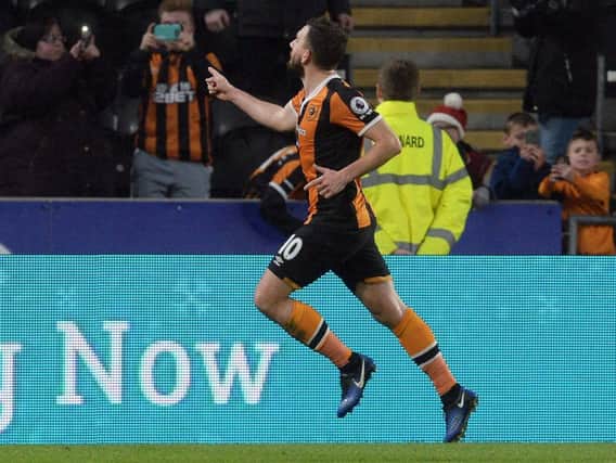 Robert Snodgrass celebrates slotting home the penalty that he won in controversial circumstances (Photo: PA)