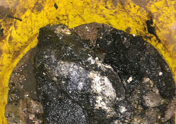 Some of the tons of "fatberg" which have been dug out by engineers in the sewers