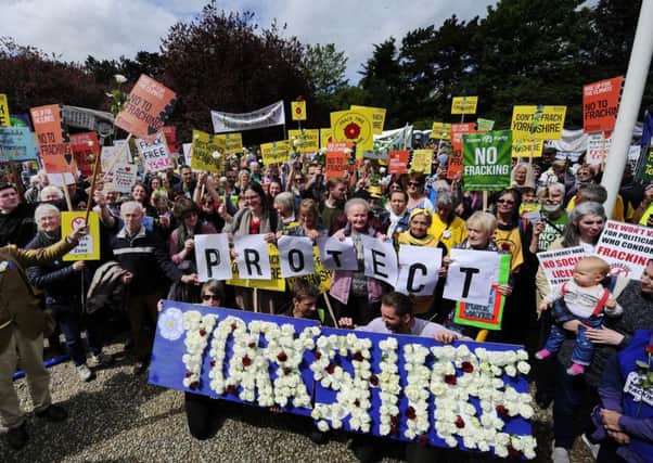 An anti-fracking demonstration in Northallerton earlier this year