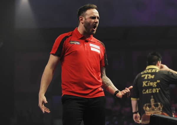 Joe Cullen, during his win over Corey Cadby at the PDC World Darts Championship at Alexandra Palace. Picture submitted.