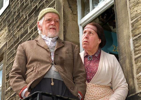 Bill Owen and Kathy Staff as Compo and Nora Batty in Last of the Summer Wine.