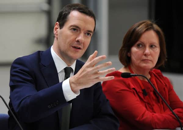 George Osborne and Sheffield Council leader Julie Dore at the signing of the Sheffield City Region devolution deal.