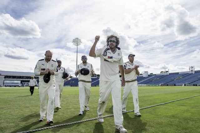 Yorkshire's Ryan Sidebottom takes the applause from the crowd earlier this season at Headingley after making his return from injury. Picture: Picture by Allan McKenzie/SWpix.com