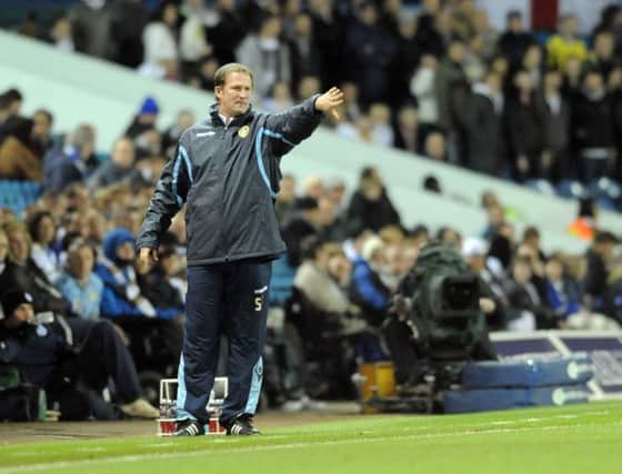 Simon Grayson seen issuing instructions at Elland Road back in October 2010 when he was Leeds United's manager (Picture: Simon Hulme).