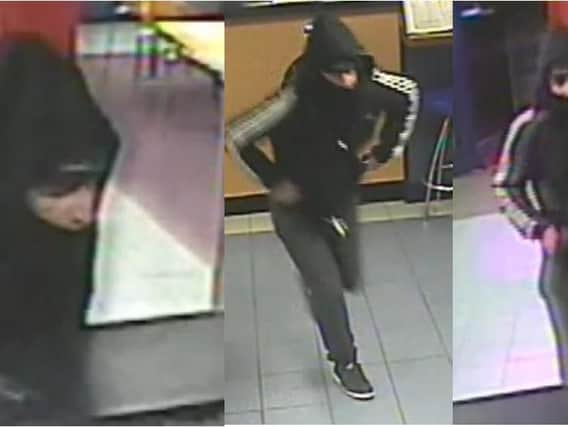These CCTV images show the man police want to trace as the investigation continues.