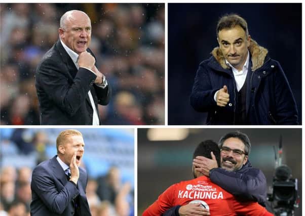 HOLDING ON: It's an important time of year for (clockwise, from top left), Yorkshire-based managers Mike Phelan, Carlos Carvalhal, David Wagner and Garry Monk.
