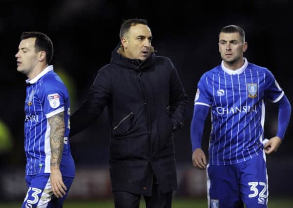Disappointed Owls trio Ross Wallace,Carlos Carvalhal and Jack Hunt at the final whistle.