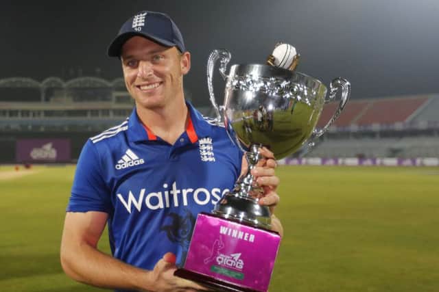 England's cricket captain Jos Buttler. (AP Photo/A.M. Ahad)