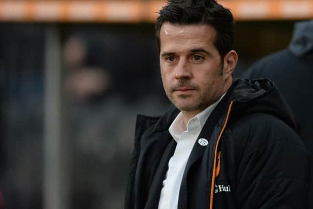 Marco Silva gets used to the home dugout at the KCOM Stadium (Photo: PA)
