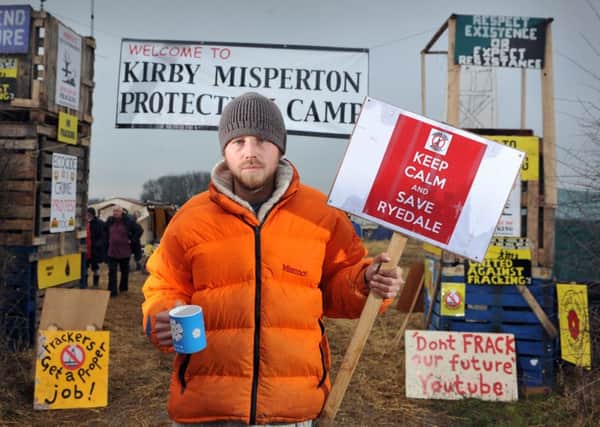 Anti-fracking protester Eddie Thornton at the camp near Kirby Misperton. (Tony Johnson).