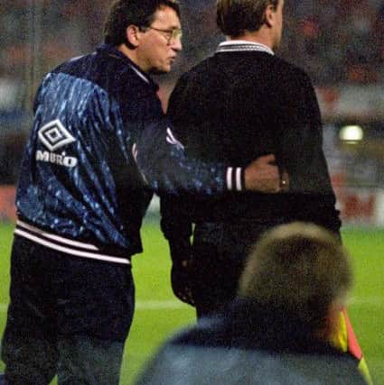 England Manager Graham Taylor mutters the immortal words "Your mate's just cost me my job" to the linesman when England crashed out of the World Cup Qualifiers in 1993 when losing to Holland.