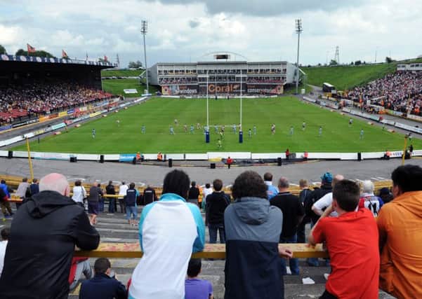Bradford fans look on during a game at Odsal.