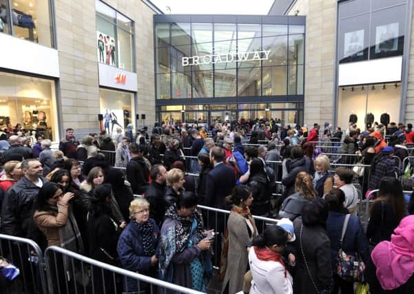People queue for the opening of the Broadway shopping centre but will regional devolution work for Bradford's benefit?