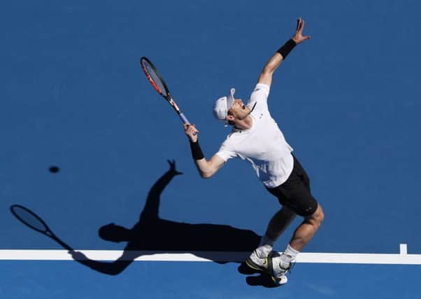 Britain's Andy Murray serves to Ukraine's Illya Marchenko during their first round match at the Australian Open. Picture: AP/Aaron Favila