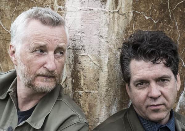 Billy Bragg and Joe Henry photographed in Philadelphia, PA. Picture: Jacob Blickenstaff