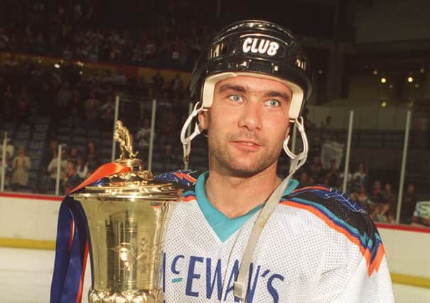 LEGEND: Tony Hand pictured with the Benson and Hedges cup after the Steelers' victory over Nottingham Panthers.
