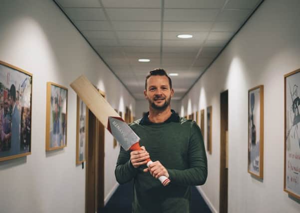 Spotting a gap: Former Yorkshire Academy product and Northamptonshire first-teamer David Paynter, the great grandson of Bodyline hero Eddie, has designed a revolutionary new cricket shoe which has been endorsed by the likes of Ashes-winning England captain Michael Vaughan and Graeme Swann and which could make things more comfortable on the county circuit.