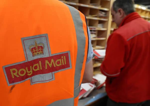 A Royal Mail worker at the Royal Mail's Sorting Office in Turner Road, Glasgow. Royal Mail has revealed a sharp drop in letter mailing in the busy festive season as business worries over Brexit hit marketing post. PRESS ASSOCIATION Photo. Issue date: Thursday January 19, 2017. The group said the number of addressed letters tumbled 6% in the nine months to December 25  Photo: Andrew Milligan/PA Wire