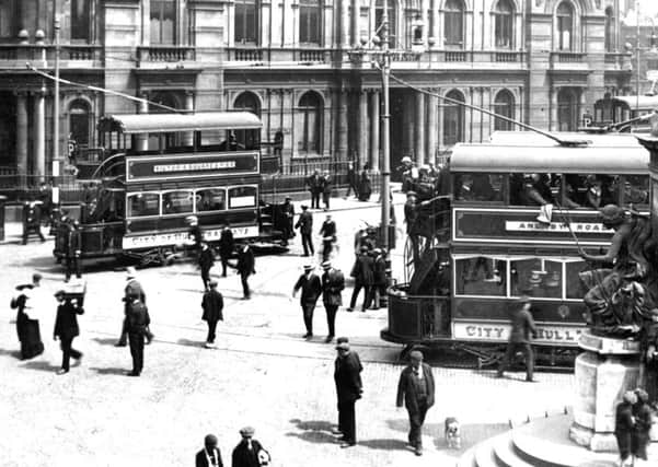 Hull's tramways  Hull Victoria Square with trams