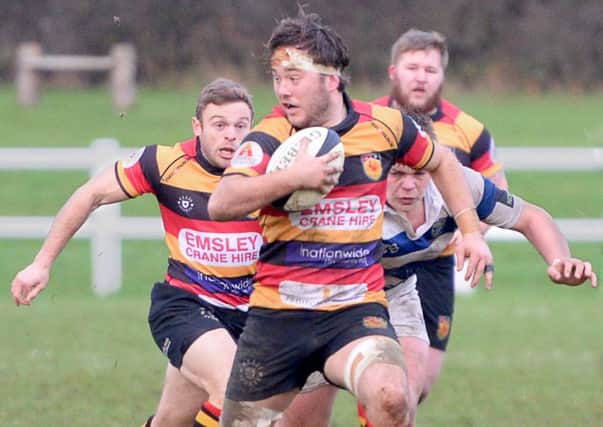 Decisive contribution: Guy Coser scored a crucial winning try as Harrogate beat Yorkshire rivals Sheffield Tigers. (Picture: Richard Bown)