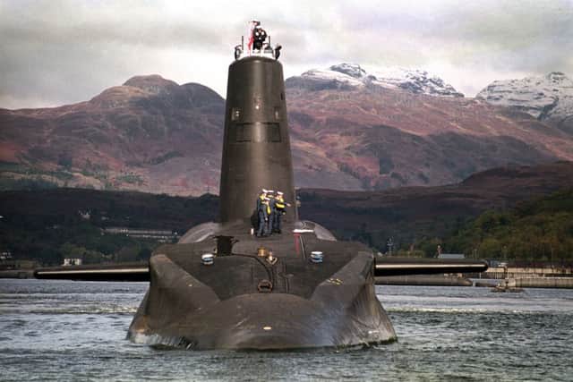 The Royal Navy's 16,000 ton Trident-class nuclear submarine Vanguard