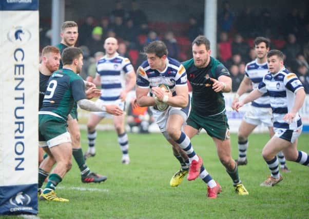 Action from Yorkshire Carnegies 14-10 win over Ealing Trailfinders in the British & Irish Cup on Saturday at Scarborough.