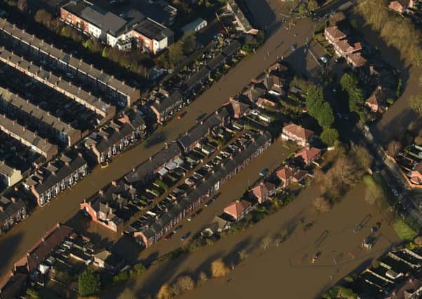 A view of Huntingdon Road and Yearsley Crescent covered by floodwater after the River Ouse and River Foss bursts their banks in York city centre. PRESS ASSOCIATION Photo.
