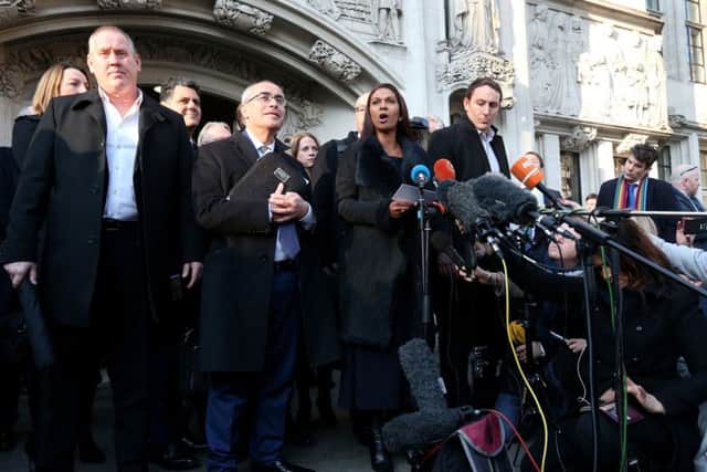 Gina Miller outside The Supreme Court after Britain's most senior judges ruled that Theresa May does not have the power to trigger the formal process for the UK's exit from the EU