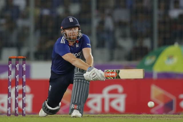 Jonny Bairstow in ODI action against Bangladesh in Dhaka in October last year. Picture: AP Photo/A.M. Ahad.