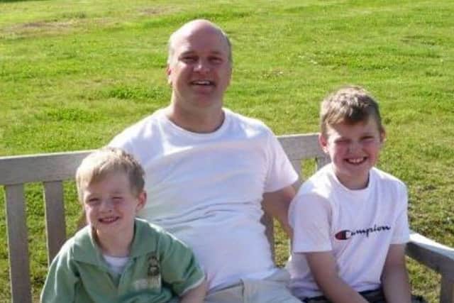 Picture shows Darren Sykes with his son Paul Sykes (L), who died in a house fire in Penistone, South Yorkshire. 12 year old Jack (R) has died following injuries sustained in the fire also. See Ross Parry copy RPYFIRE : A heartbroken mum has blasted her estranged husband as a "murderer" - after their two sons died alongside him in a house fire ruled to be started deliberately.  Devastated Claire Sykes posted a heart-rending message online just hours after her 12-year-old son, Jack, died in hospital following the inferno at the family home in Penistone, South Yorks., last Wednesday.  Jack's little brother Paul, nine, perished in the blaze last Wednesday along with his dad Darren, 44.  But Jack clung to life for another five days before succumbing to his horrific injuries on Monday night, when he died in his mum's arms.