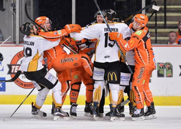 WE'LL MEET AGAIN: Sheffield Steelers travel to Nottingham Panthers for the first leg of their Challenge Cup semi-final on Wednesday night. Picture: Dean Woolley.