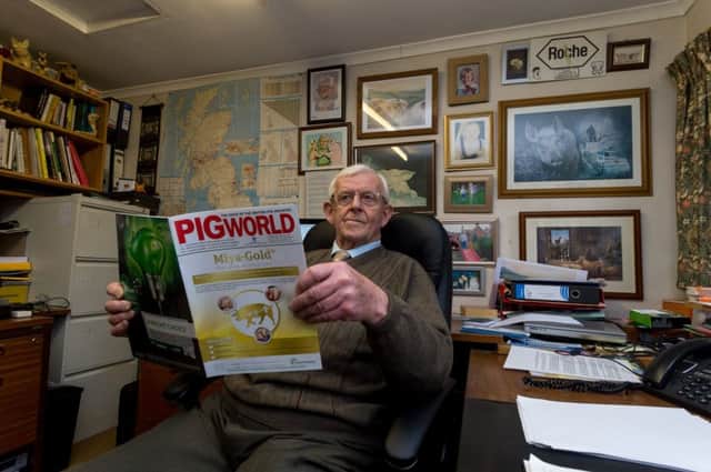 Sam Walton at Village Farm, Lockington, and pictured with an edition of Pig World, which he was editor of until 2012.   Picture: James Hardisty