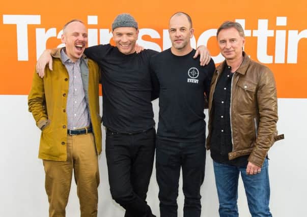 ANTICIPATION:  Cast members Ewen Bremner, Ewan McGregor, Jonny Lee Miller and Robert Carlyle for T2 Trainspotting.  Picture: Dominic Lipinski/PA Wire