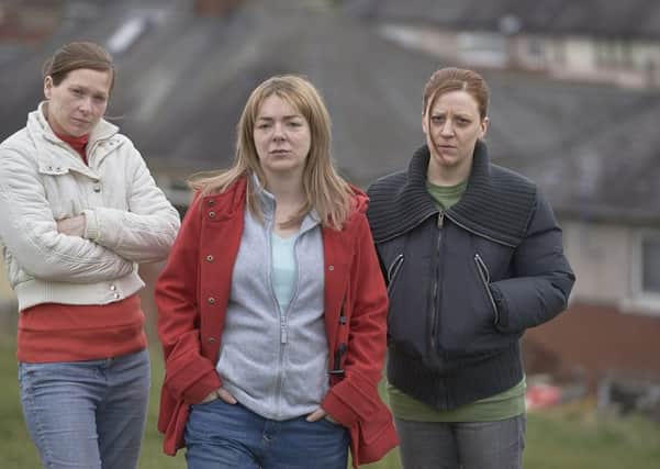 The cast of The Moorside which is based on the false kidnap of Shannon Matthews. Photographer: Stuart Wood.