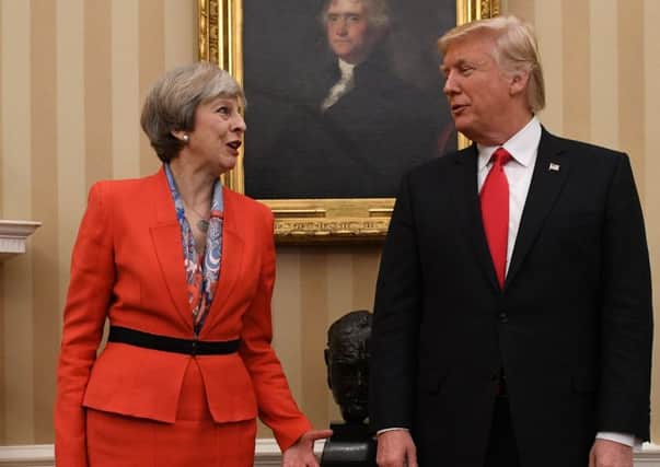 Theresa May meeting US President Donald Trump in the Oval Office of the White House