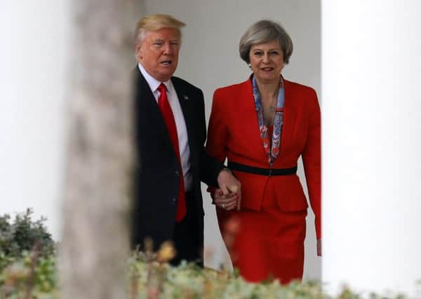 Donald Trump and Theresa May meet at the White House last Friday.