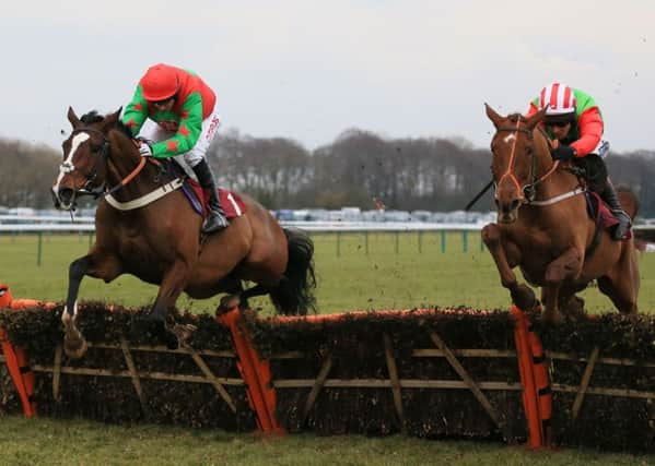 Definitly Red (right) ridden by Richard Johnson