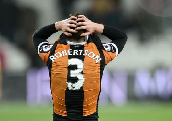 Hull City's fans will be apprehensive that they have seen the back of Andrew Robertson with the defender linked to a deadline-day move to Burnley (Picture: Daniel Hambury/PA Wire).