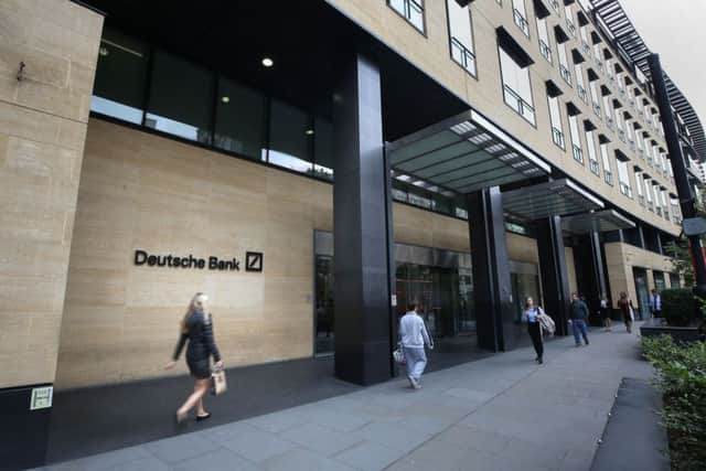 File photo of Deutsche Bank's office on London Wall in the City of London, as the Financial Conduct Authority (FCA) has fined Deutsche Bank Â£163 million for anti-money laundering failings and exposing the UK's financial system to criminal activity.  Photo:  Philip Toscano/PA Wire