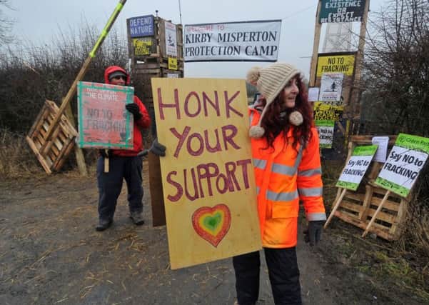Anti-fracking protesters at Kirby Misperton.