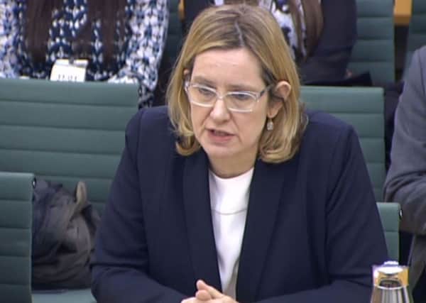 Home Secretary Amber Rudd answers questions in front of the Commons Home Affairs Committee