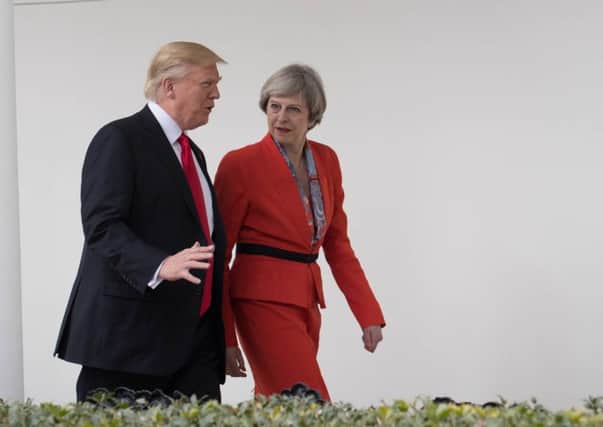 Donald Trump and Theresa May at the White House.