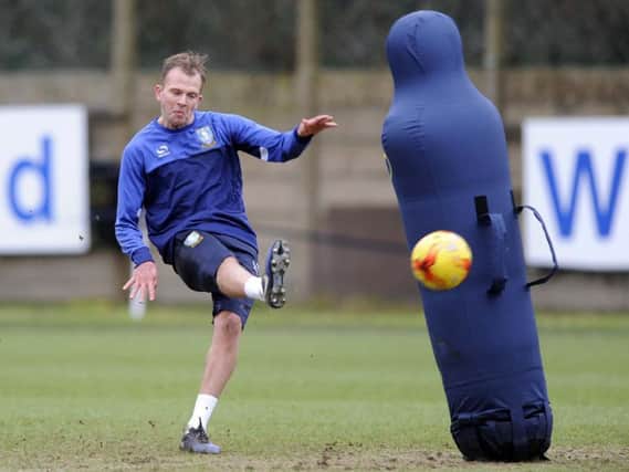 Jordan Rhodes trained with his new Sheffield Wednesday teammates for the first time yesterday (Photo: Steve Ellis)