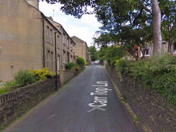 Carr Top Lane in Golcar, where a smoke grenade was found this afternoon. Picture: Google